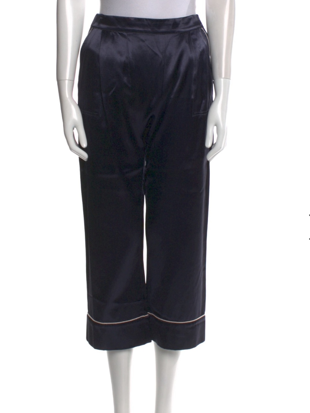 Navy Silk PJ pants from The Great. - Medium